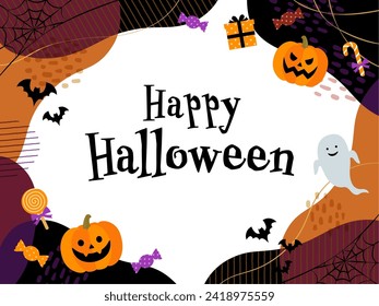 happy halloween banner vector illustration