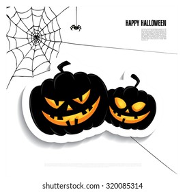 Happy halloween banner. Vector illustration
