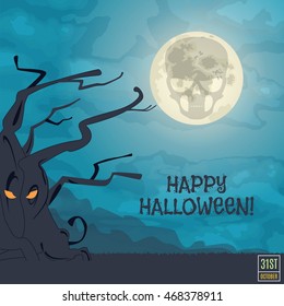 Happy Halloween Banner. Vector illustration