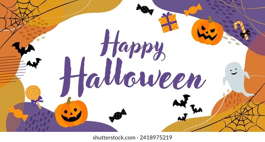 Happy Halloween Banner vector illustration(2:1)