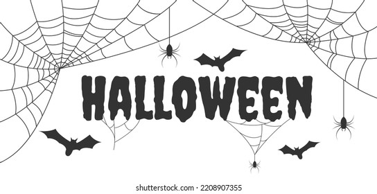 Happy Halloween banner, Vector image