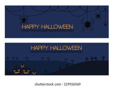 Happy Halloween banner vector set 3