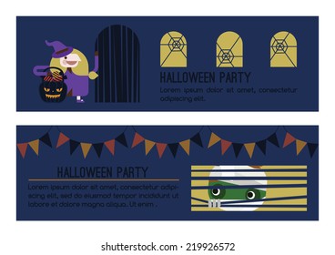 Happy Halloween banner vector set 1