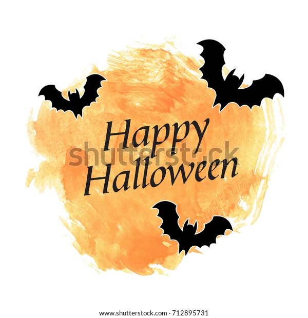 Download Happy Halloween Banner Watercolor Background Vector Stock Vector Royalty Free 712895731