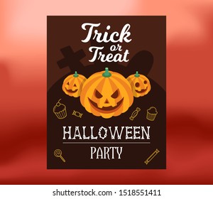 Happy Halloween banner for websites, banners, presentations, backgrounds, posters, blogs and social networks. Vector illustration.