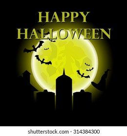 Happy Halloween banners horror holiday set design, Trick or treat, Zombie party, vector illustration. October night halloween party celebration background.