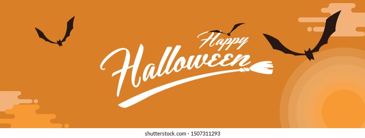 Happy Halloween banners party invitation background.Vector illustration .