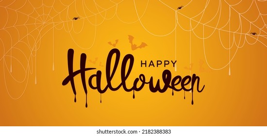 Happy Halloween banners or party invitation background. Spider and cobweb background