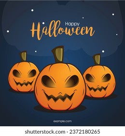Happy Halloween banners or party invitation background.Vector illustration .calligraphy of "halloween"