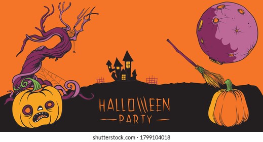  Happy Halloween banners or party invitations and asset supplies