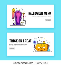 Happy halloween banners set.