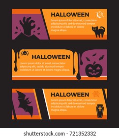 Happy Halloween banners. Set of vector design elements.