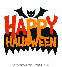 Happy Halloween  bat vector with white background