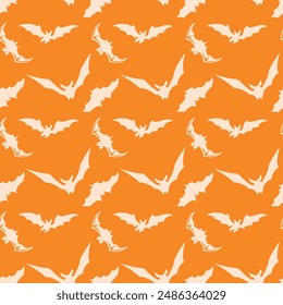 Diseño de patrón de Vector sin costura de murciélagos de Halloween feliz