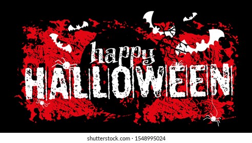 Happy halloween. Bats and spider  Halloween background.