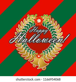 happy halloween, beautiful greeting card background or banner with christmas decoration theme. design illustration