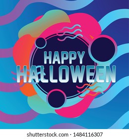 happy halloween, beautiful greeting card background or banner with ocean theme. design illustration