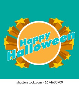 happy halloween, beautiful greeting card background or template banner with star theme. vector design illustration