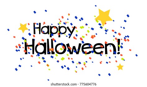 Happy halloween, Beautiful greeting card poster with vintage and comic style Happy halloween, Beautiful greeting card poster with vintage and comic style
