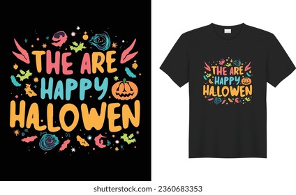 Happy Halloween beautiful witchy and Party scary costume print-ready vector T-shirt.  Halloween tee, gift, Vintage House, Pumpkin, vibes only, Skull, trendy Design Template.