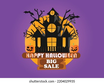 Happy halloween big sale illustration