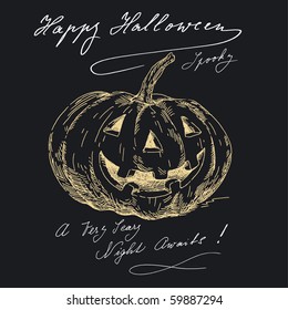 happy halloween in black