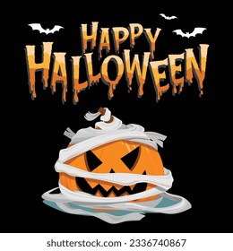 Happy Halloween with Black Background.