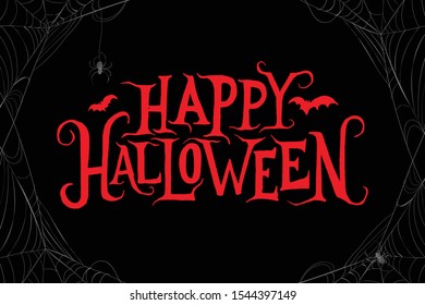 Happy Halloween black background with typography