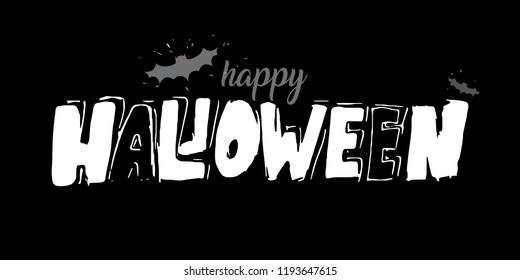 Happy Halloween Black Banner, Vector illustration