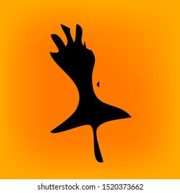 Happy Halloween black icon on background