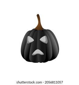
Happy Halloween,
black pumpkin with angry expression