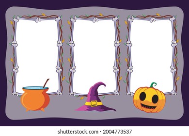Happy Halloween. Blank board for diary or other with halloween illustration