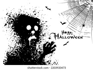 Happy Halloween blot monster. Vector illustration