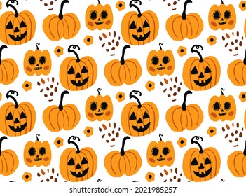 Happy halloween Boho abstract seamless pattern. Bohemian mystical magic print hand drawing style. creative contemporary aesthetic doodle endless texture, background. Vector illustration