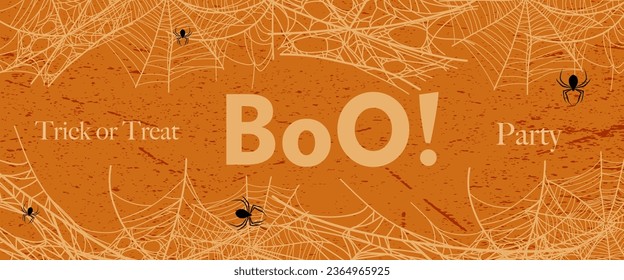 Happy Halloween of Boo. Abstract Art Design Cobweb for Party, Festival, Email, Social Media. Autumn Background Optical Stripes or Party, Festival, Email, Social Media. Vector illustration.