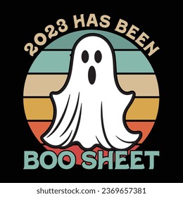 Happy Halloween Boo Sheet T-Shirt Design.