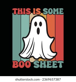 Happy Halloween Boo Sheet T-Shirt Design.