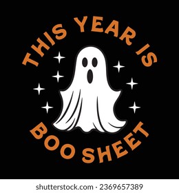 Happy Halloween Boo Sheet T-Shirt Design.