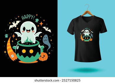 Happy Halloween boo t-shirt design