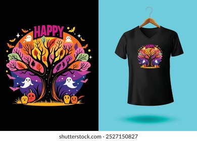 Happy Halloween boo t-shirt design