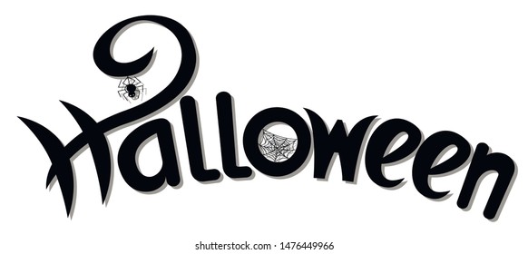 Happy Halloween, Calligraphic Design,  lettering, Spider web