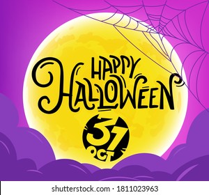Happy Halloween. Halloween calligraphic logo 