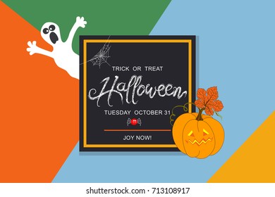 Happy Halloween calligraphy. banners party invitation.Vector illustration.