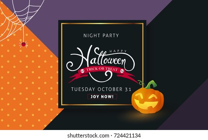 Happy Halloween calligraphy. banners party invitation.Vector illustration.