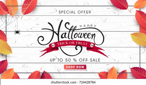 Happy Halloween calligraphy. banners party invitation.Vector illustration.