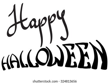 Happy Halloween calligraphy lettering isolated on white background.