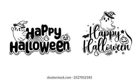 Feliz Caligrafia de Halloween para design de t-shirt