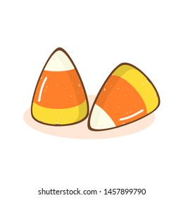Happy Halloween, candy corn isolated on white background vector illustration