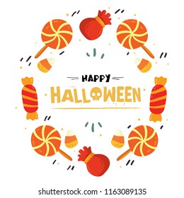 Happy Halloween Candy Dessert Bag Frame Vector Image
