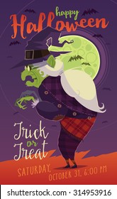 Happy Halloween card, background, poster. Vector illustration.